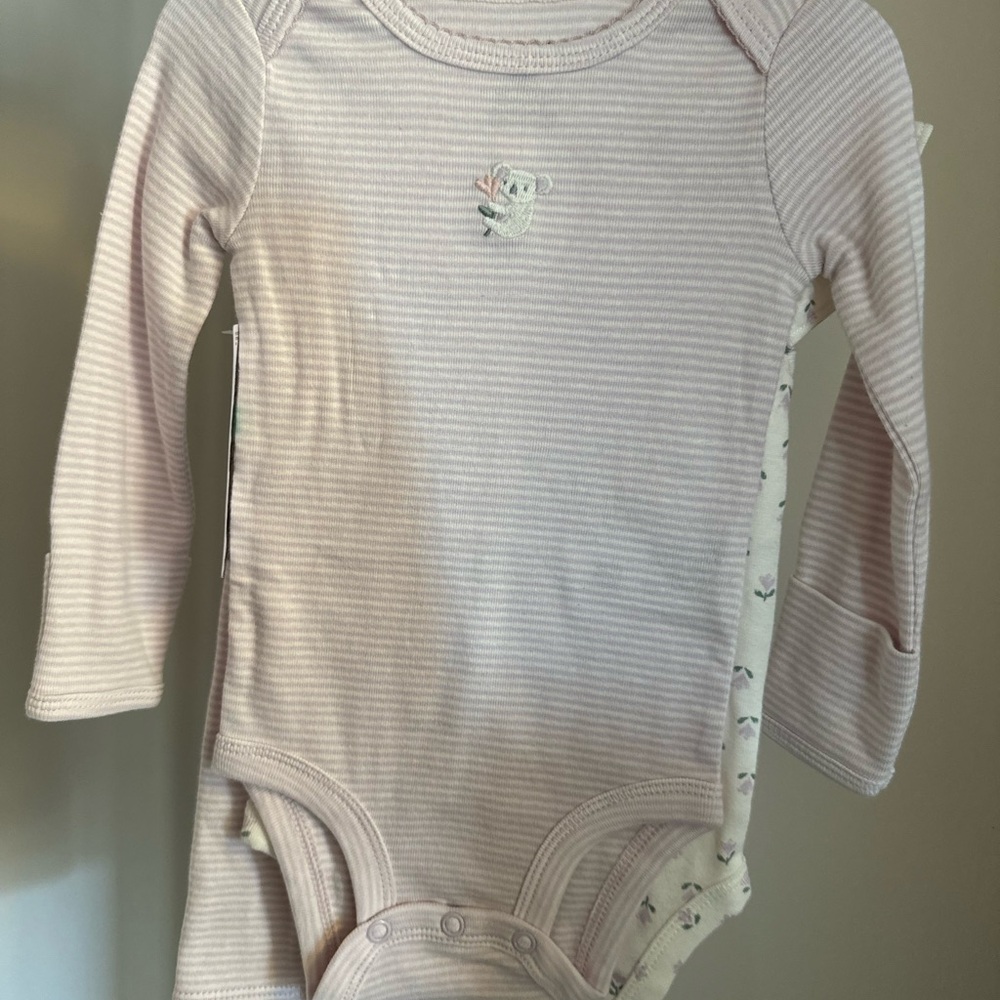 Striped Purple Baby Onesie set